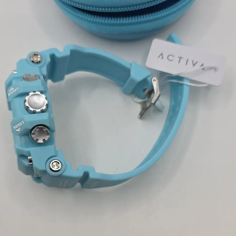 Activa ACW-GA-M-101 Digital Quartz Sport Watch, Blue Resin, Alarm Chrono